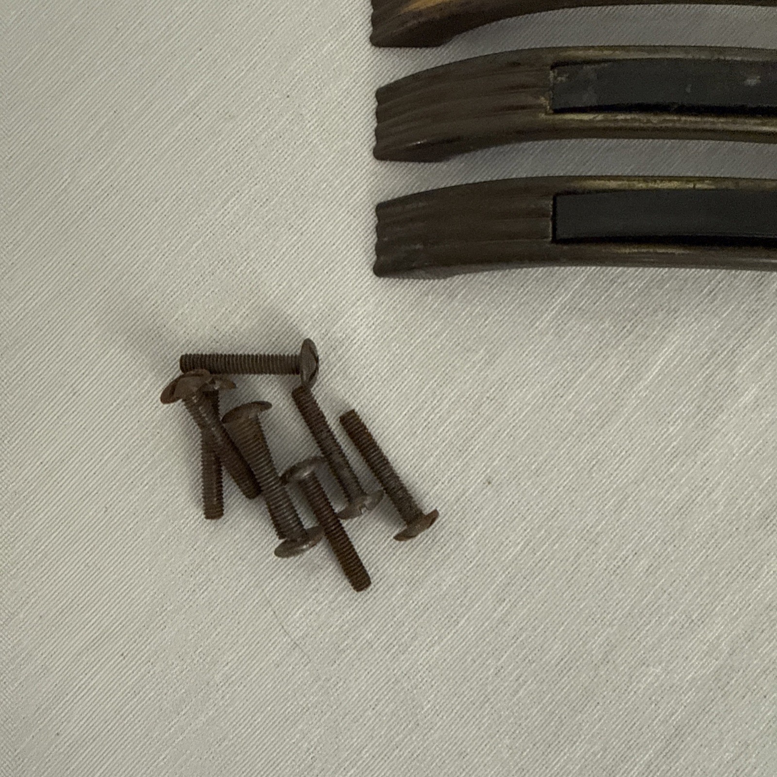 Set Of 4 Vintage Art Deco Mid Century Brass & Bakelite Drawer Handles Pulls 4″