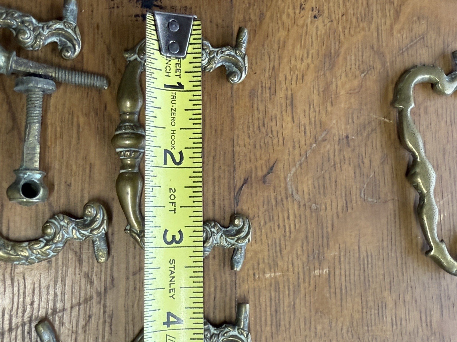 Antique Georgian bronze brass hardware chippendale period set 18th century