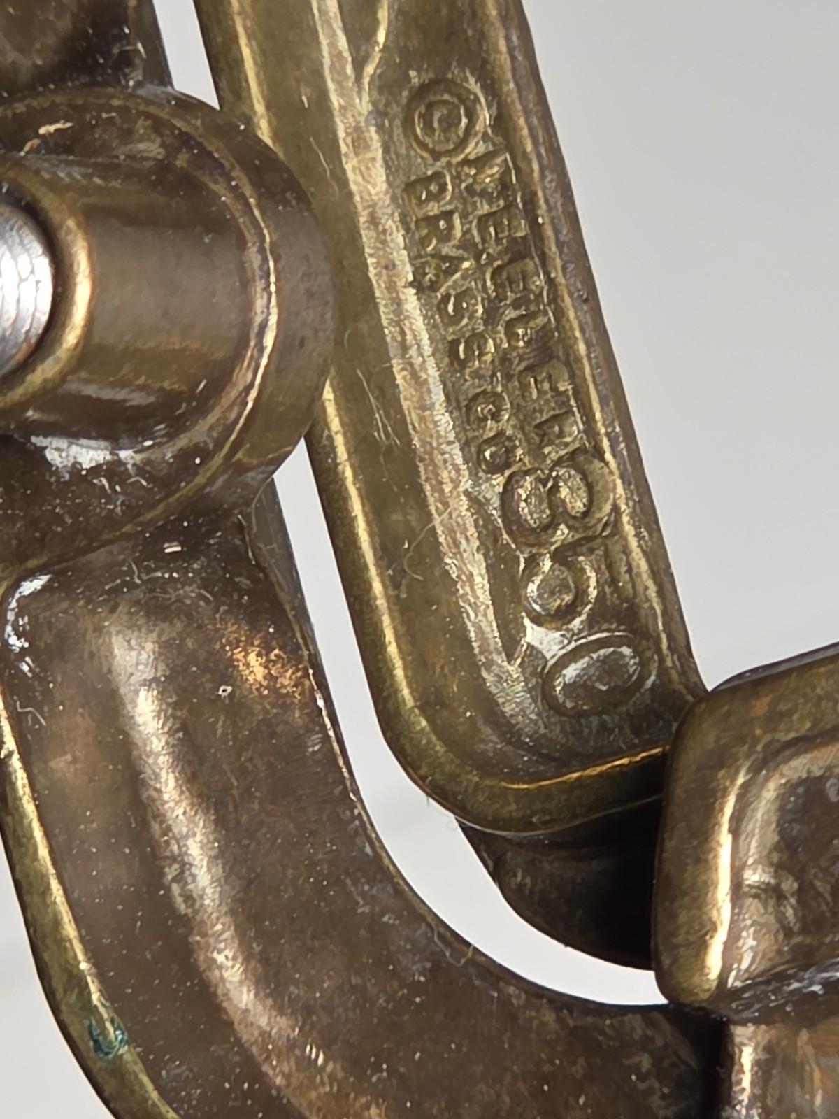 Pair Keeler Brass Folding Bail Pull 4.5″ CTC Patent Drawer Handle MCM (2 Avail)