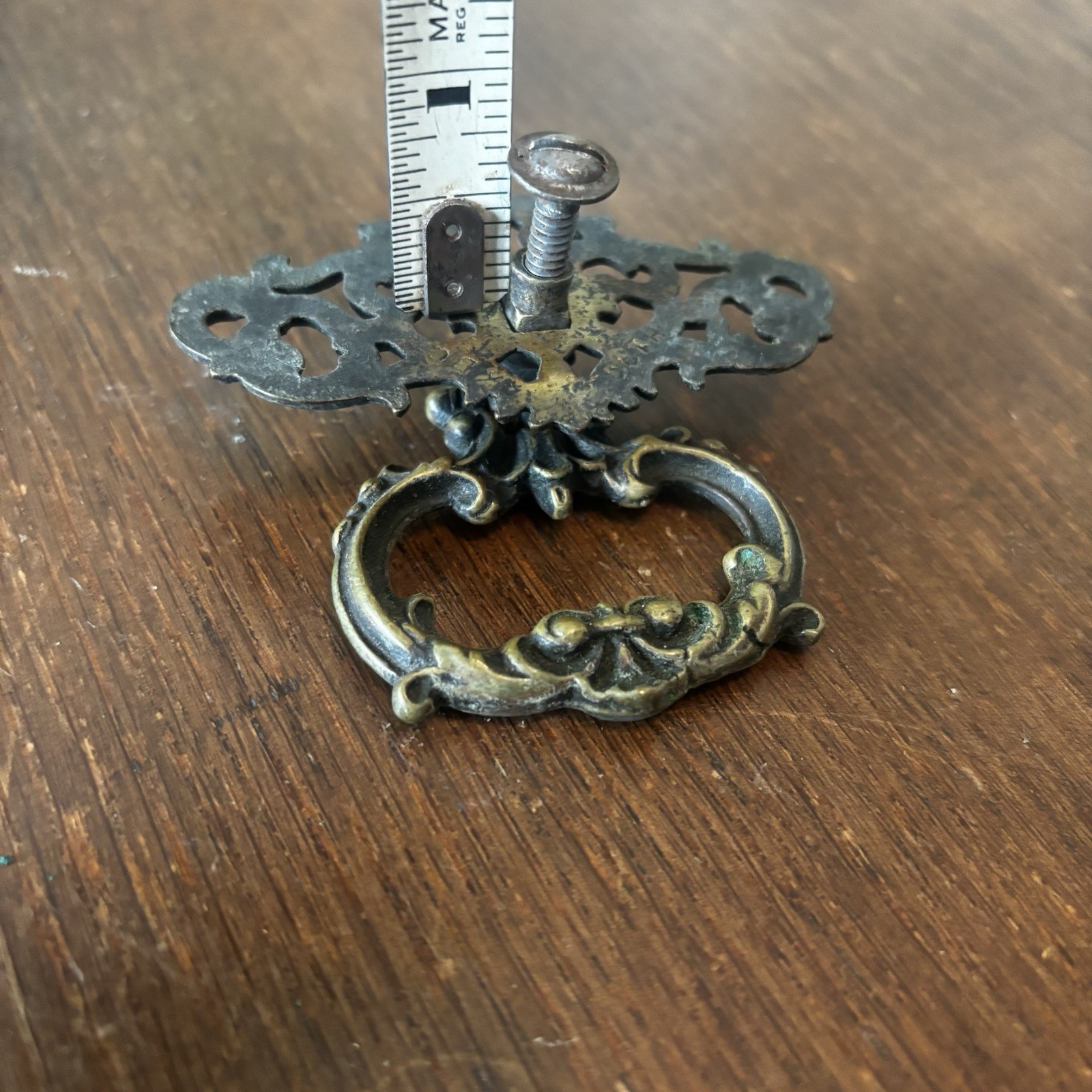 Antique Brass Drawer Bail Pull Highly Ornate