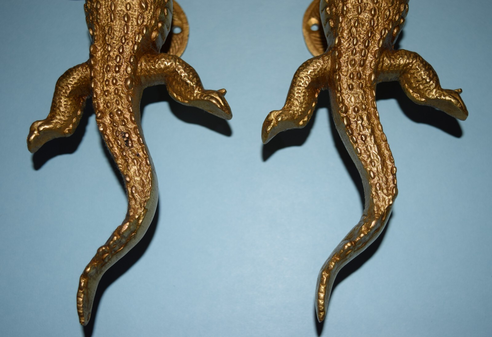 Brass Alligator Door Handles With Round Base Lizard Crocodile Almirah Pull GTX