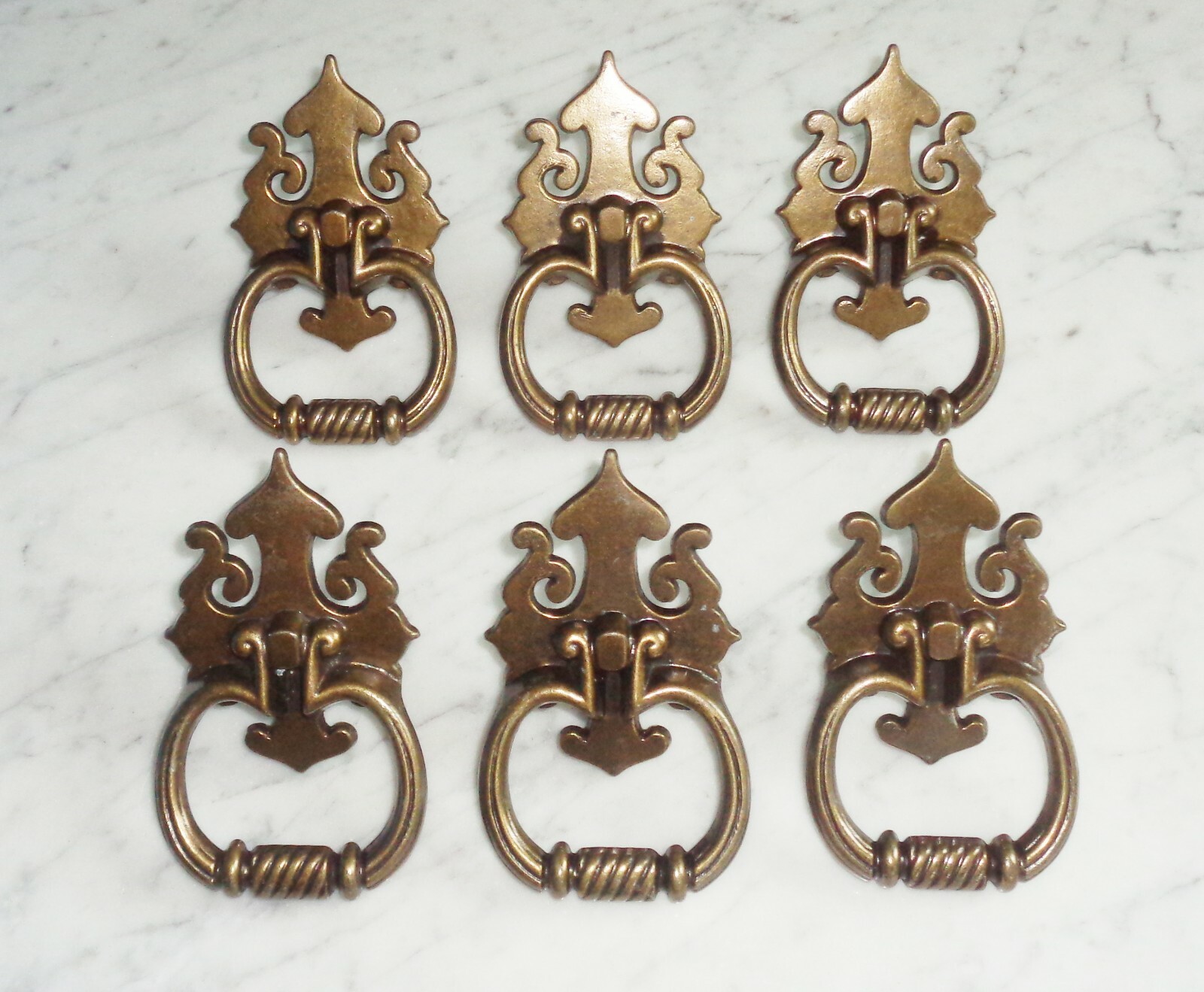 National Lock Co Spade Tip Colonial Drop Ring Bail Drawer Pulls 4 5/8 Set of 20