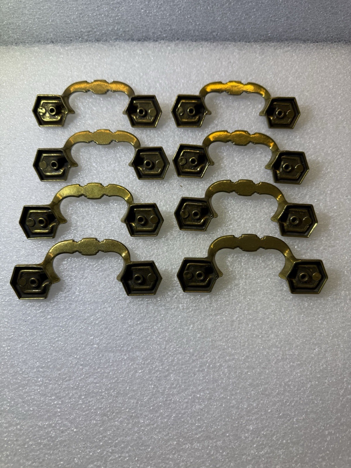 8 Vintage Keeler Brass Company Brass Drawer/Dresser Pulls Cabinet MCM (91)