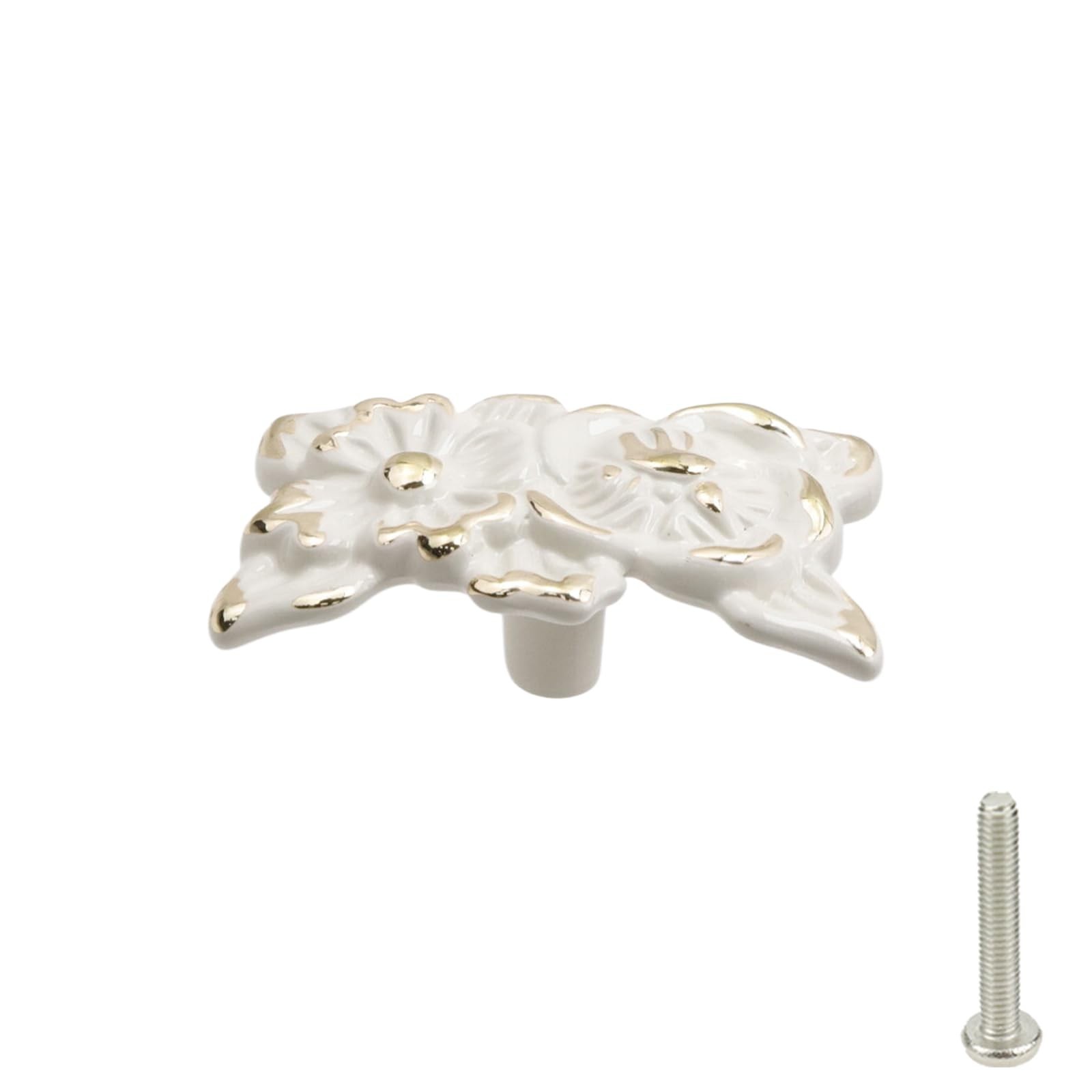 2Pcs Euro Rose Decorative Cabinet Knobs Handles Pulls Drawer Knobs | Ivory Dr…