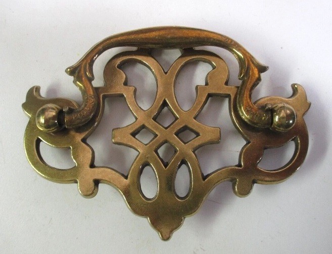 Belwith Chippendale Drawer Drop Bail Pull Handle Brigh Polished Brass 3″ Centers