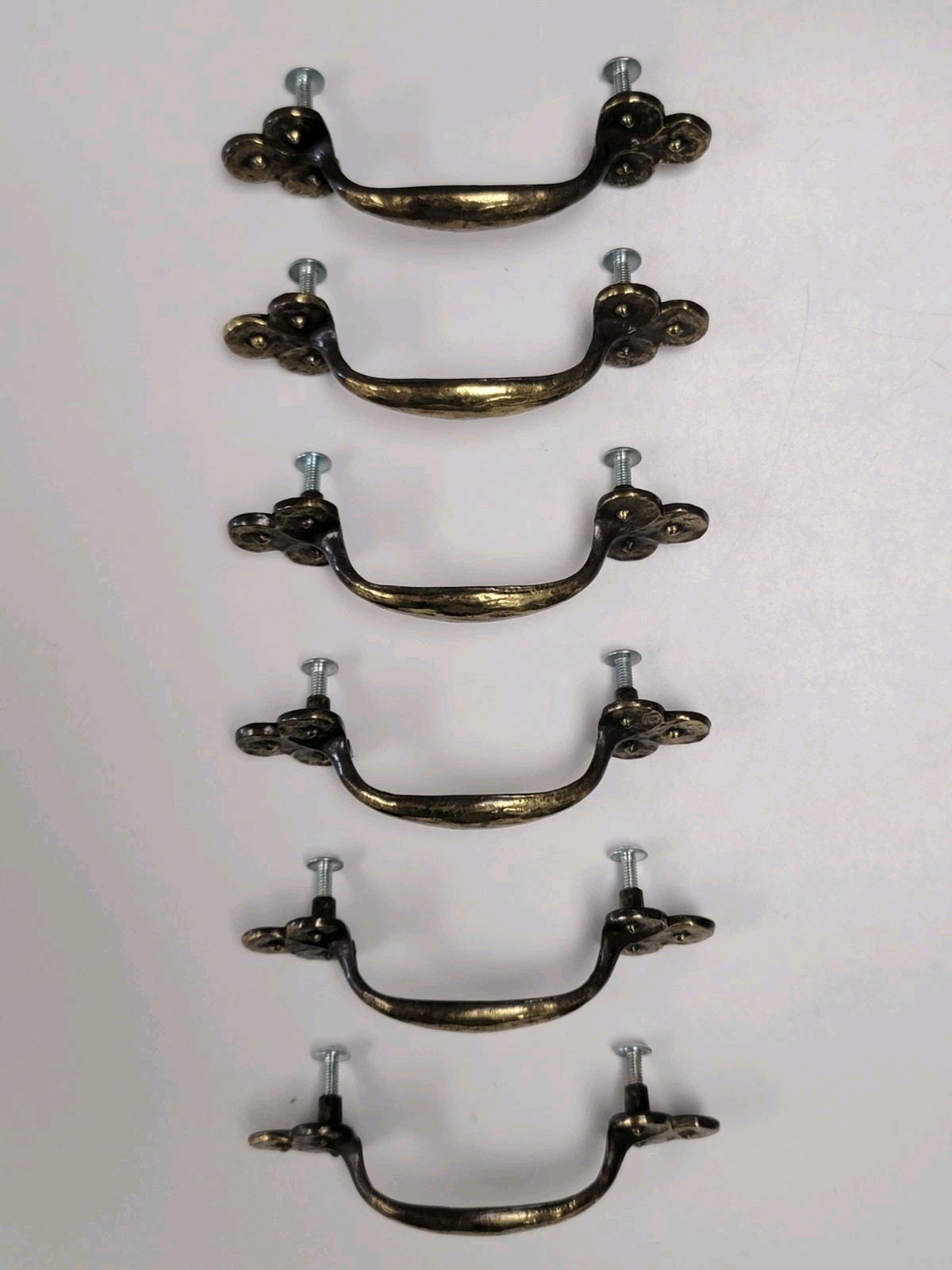 VTG Lot/6 Keeler Brass Co KBC N11353 Cabinet Drawer Pull/Handle BRUTALIST/MCM