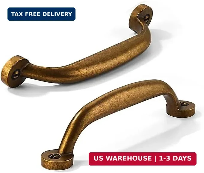 2 Pack 4 inch Hole Center Antique Brass Vintage Aged Old Cabinet Pulls – Heavy D