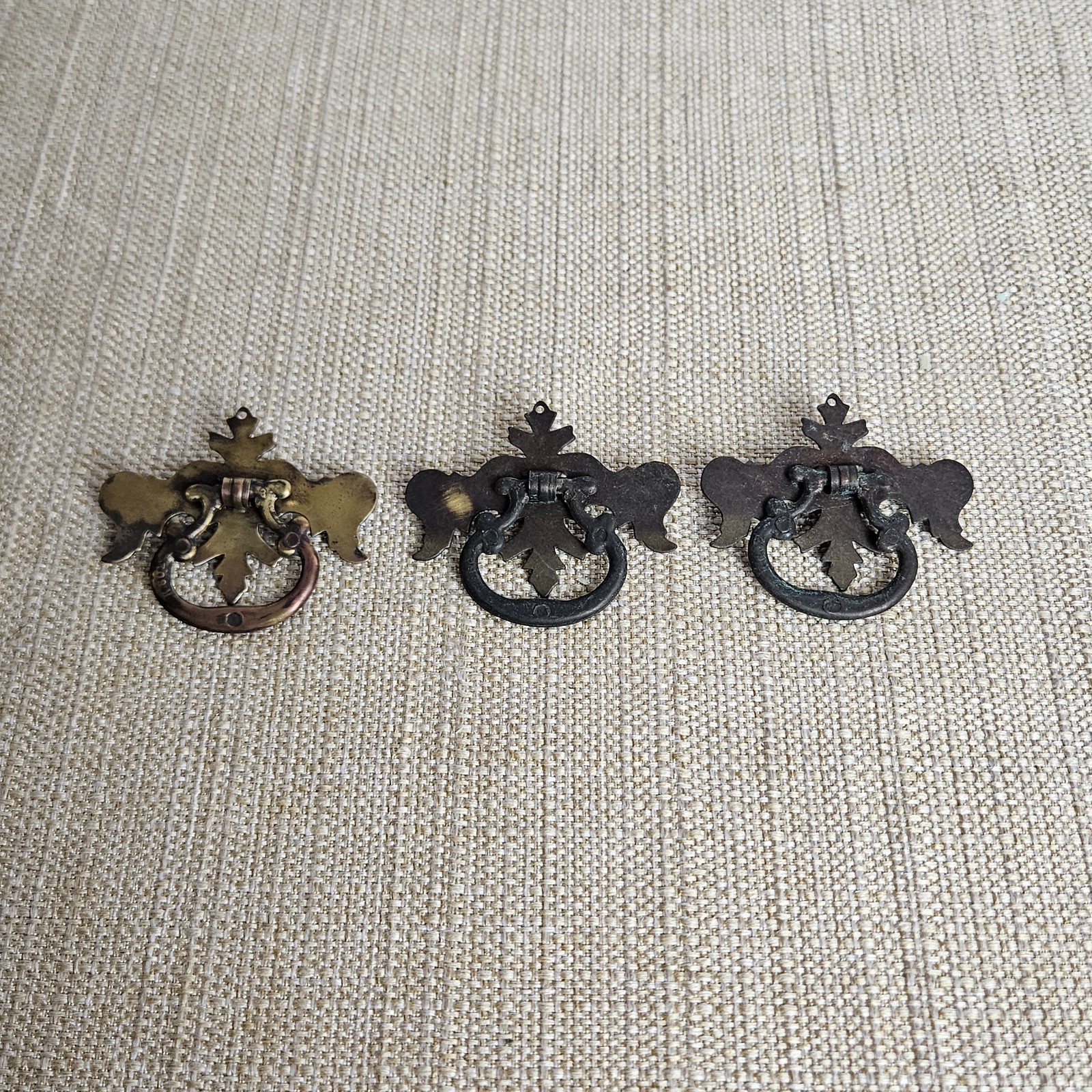 Chippendale Batwing Drawer Pulls Brass K601 SET OF 3 Vintage Drop Bail Handle