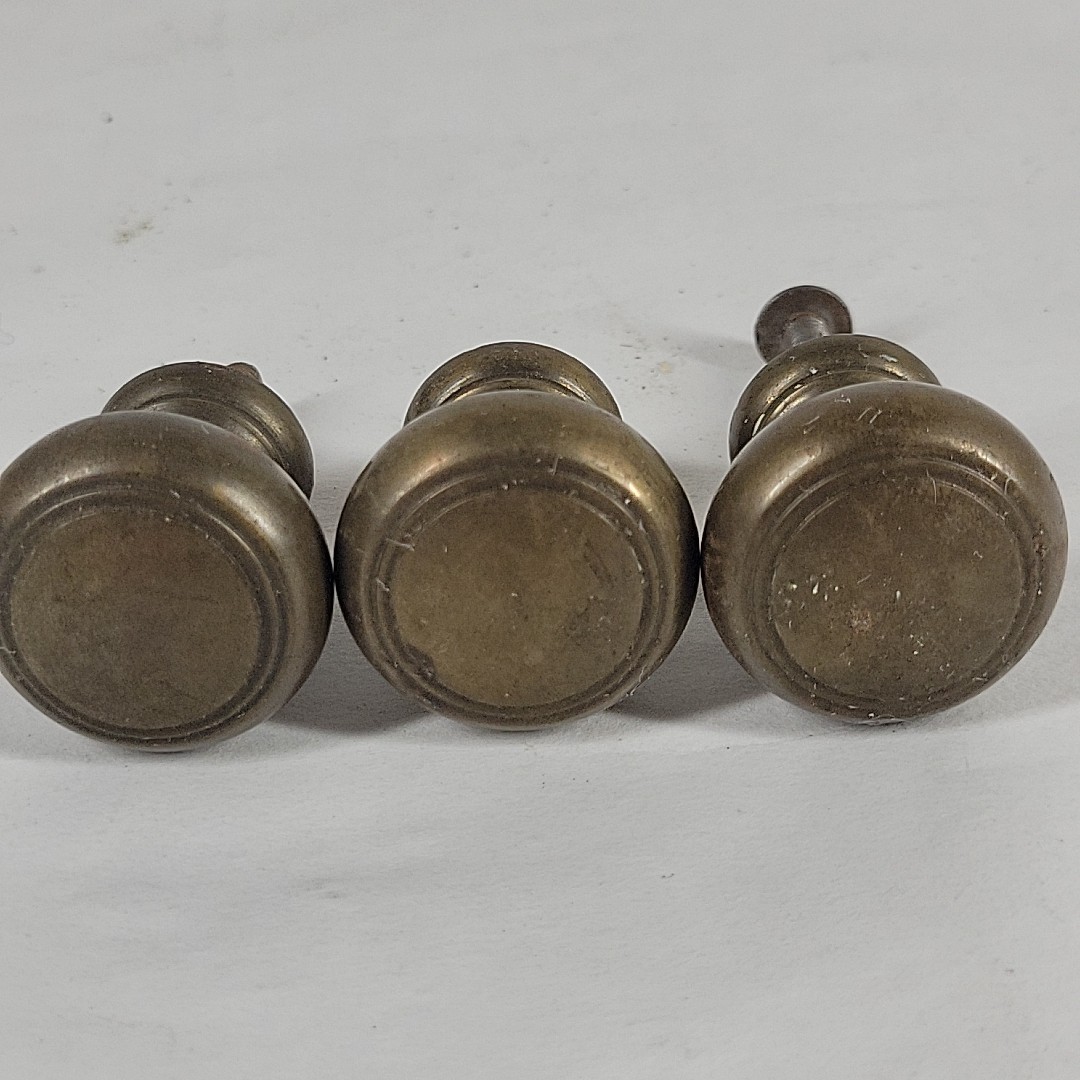 Vintage Brass Drawer Pulls 1 Inch Diameter