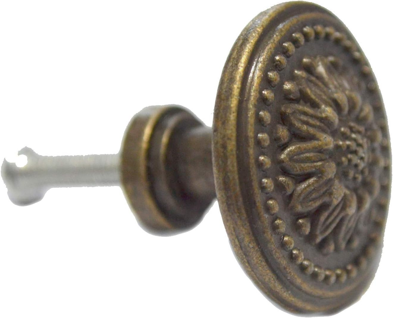 8 Pcs Round Bronze Knobs Antique Drawer Handles Vintage Decorative Floral Pulls