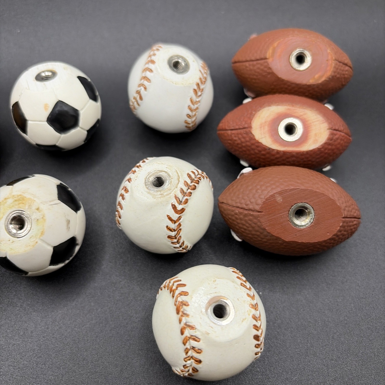 Vintage MultiSports Balls Dresser Handles Drawer Pulls. Set Of 10
