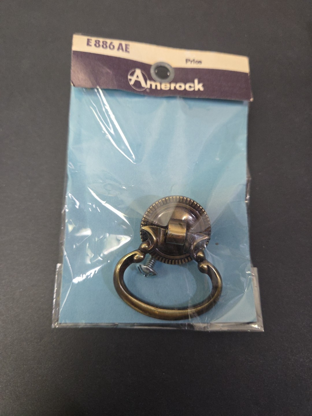 Lot 4 NOS Vtg Amerock Pendant Pulls E886AE Antique English 1″ Ring Cabinet Handl