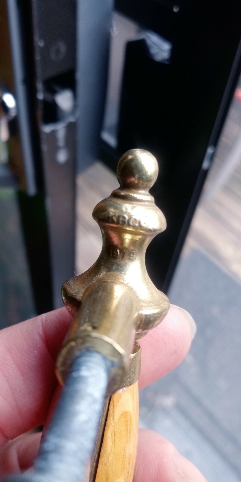 Vintage 1979 KEELER BRASS CO. 3″ Classic Brass & Oak Drawer Pulls