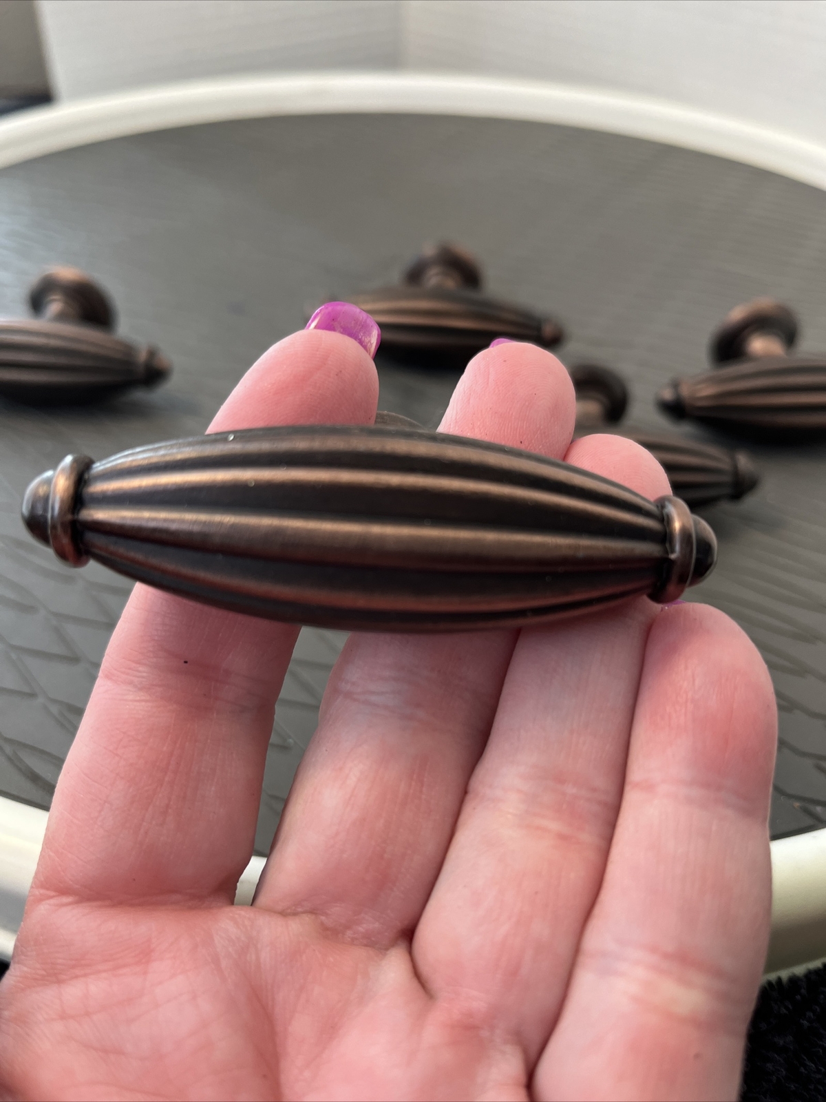 Metal (brown Rust Color) Furniture Knobs Pulls 3” Set Of 5