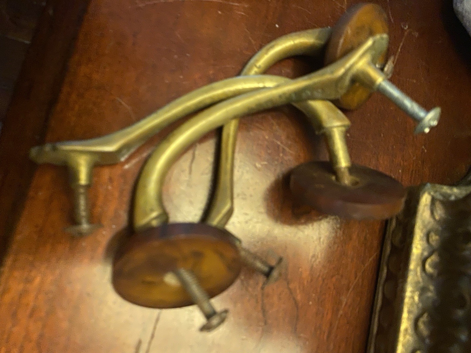 Antique Bakelite Brass Art Deco Dresser Handles Drawer Pulls. A1