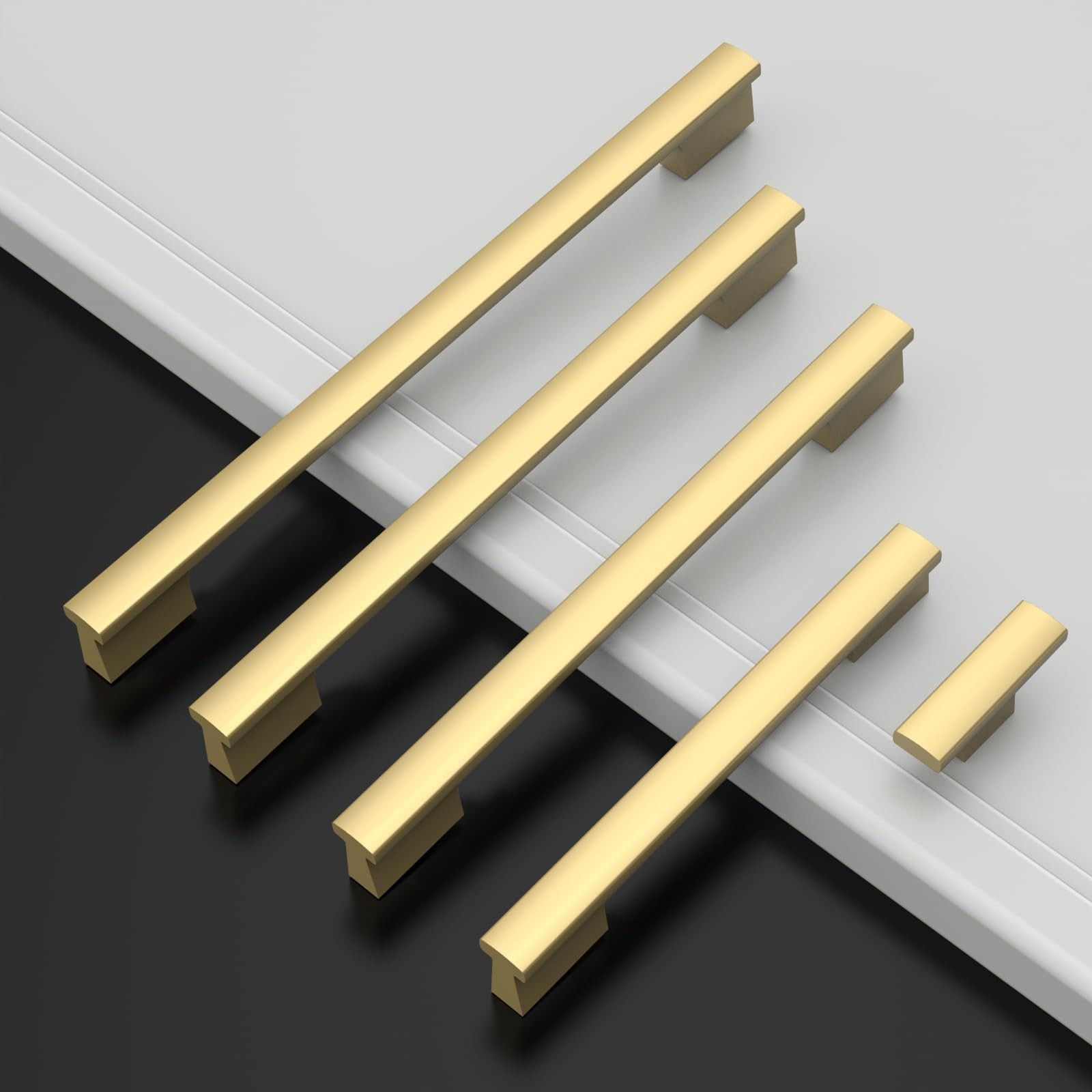 12 Pack Gold 4 Inch(102mm) Hole Center Kitchen Cabinet Handles Brushed Brass …