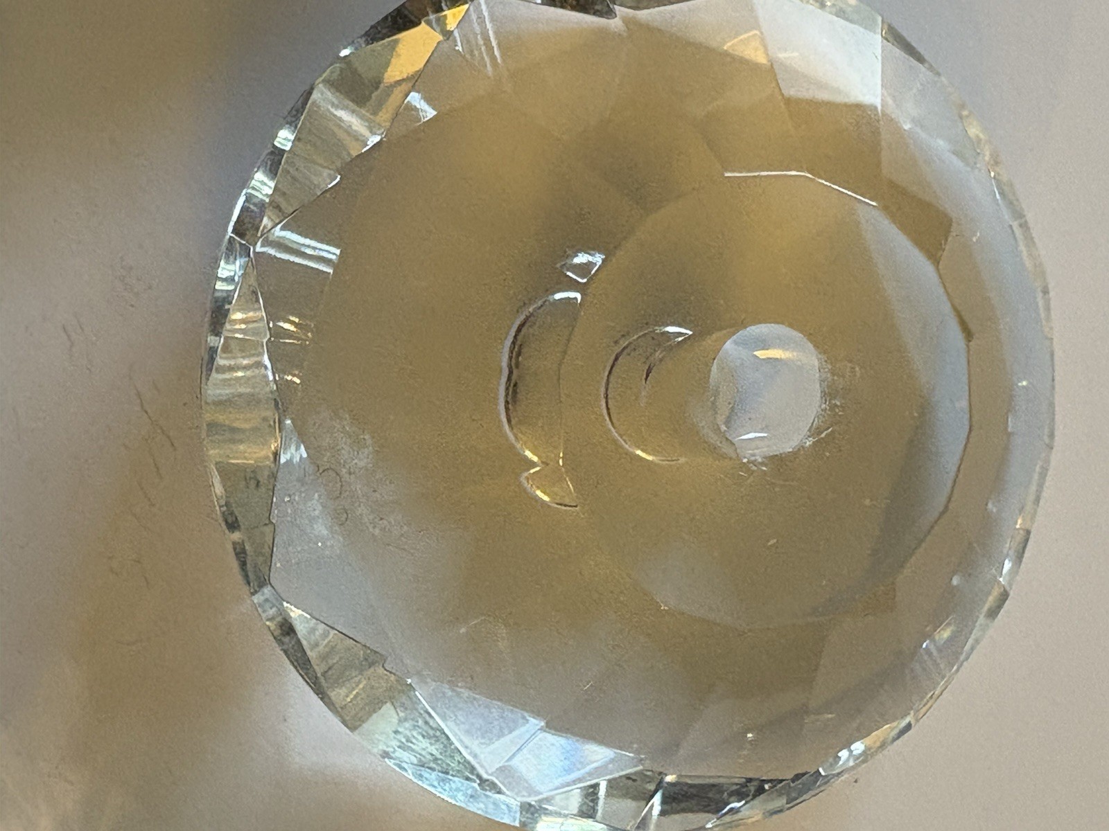 10 Crystal Glass Diamond Shaped Cabinet or Drawer Knobs 2 3/8 Inches Diameter