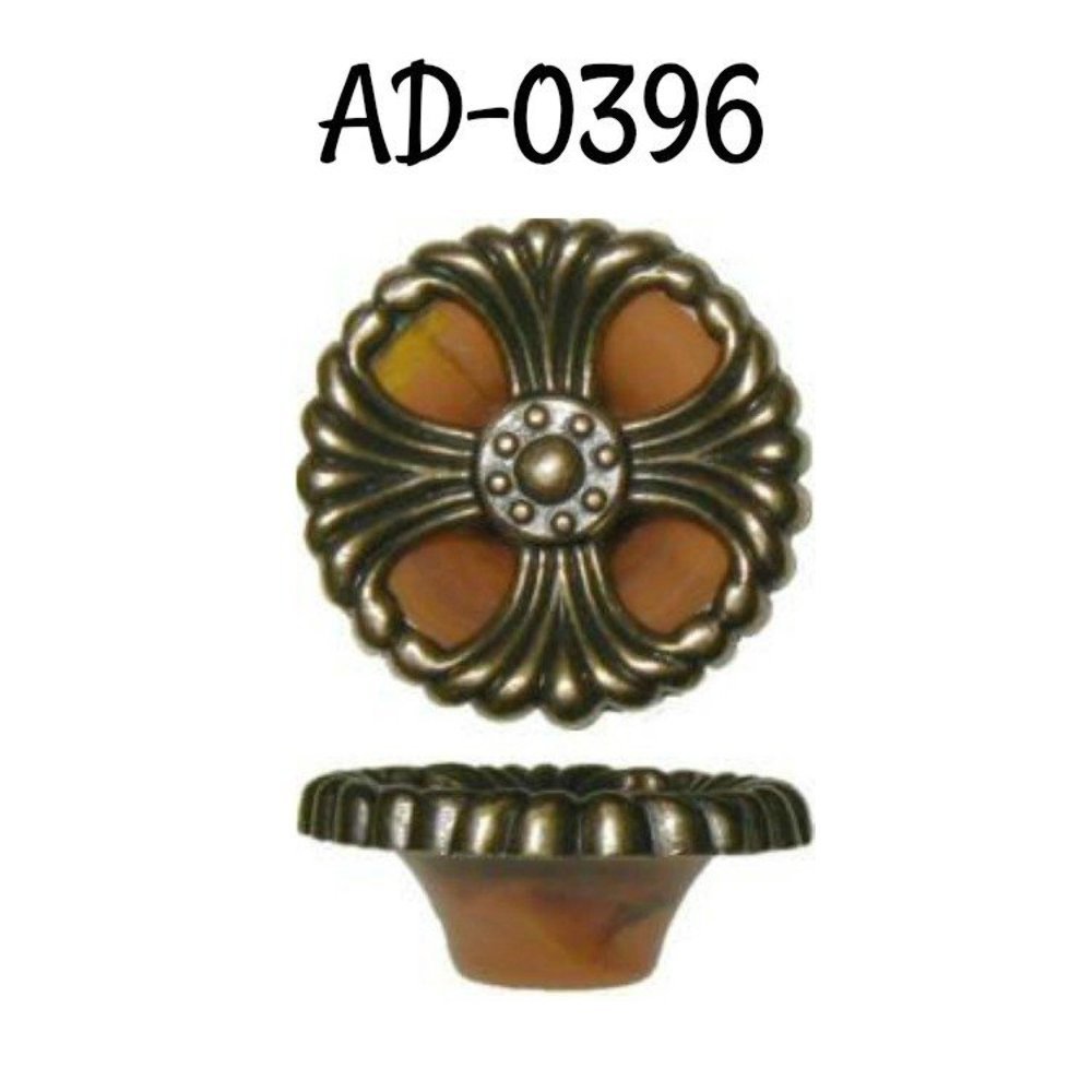 Round Waterfall Style – Brass Knob – Tortoise Shell Antique Vintage Old Style