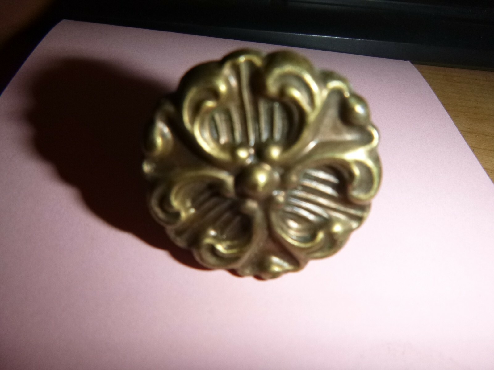 Four Vintage Ornate Brass Drawer Pulls Cabinet Door Dresser Knobs  SET OF 4