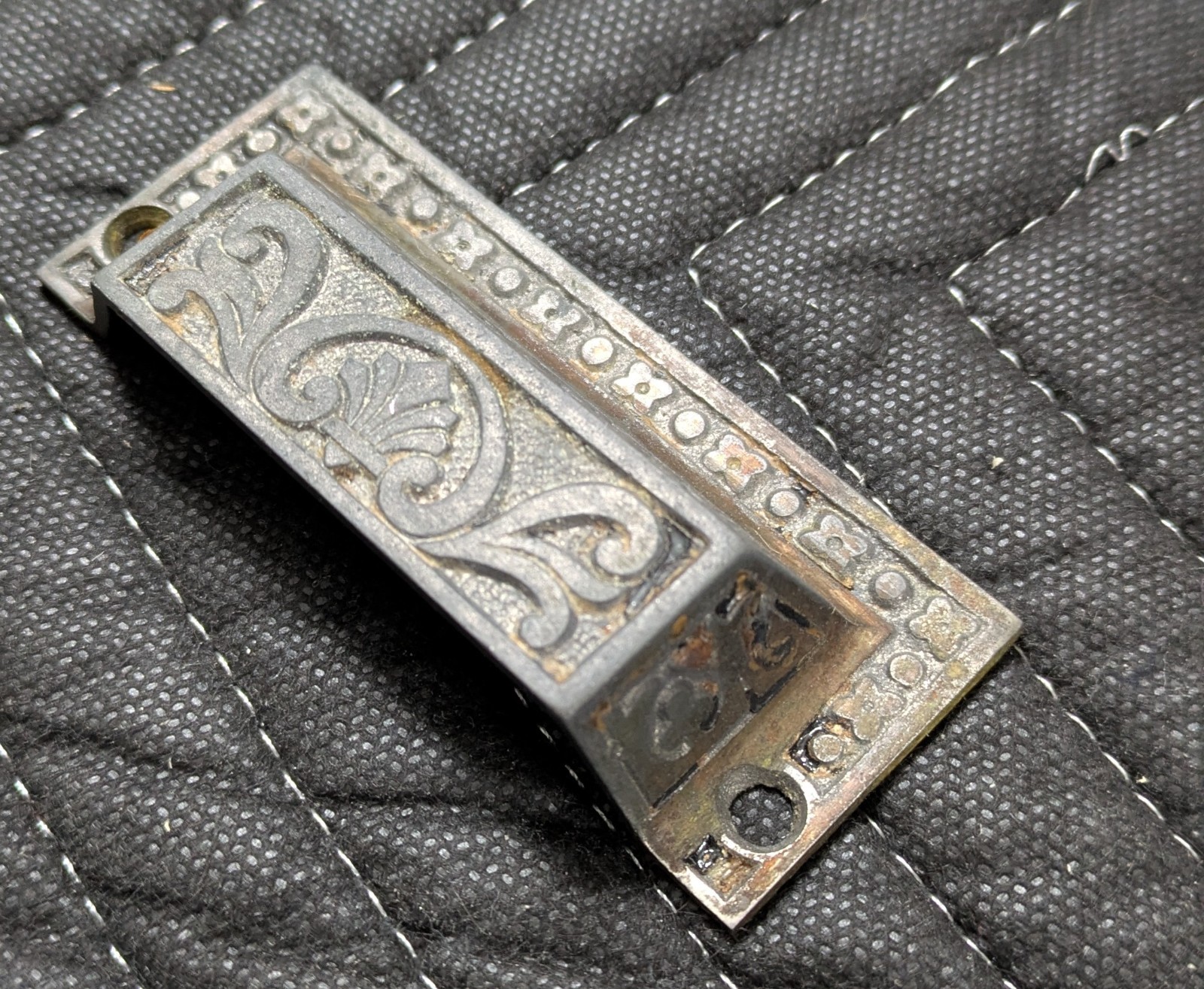 Antique Vintage Cast Iron Drawer Pull Eastlake Victorian Architectural Salvage