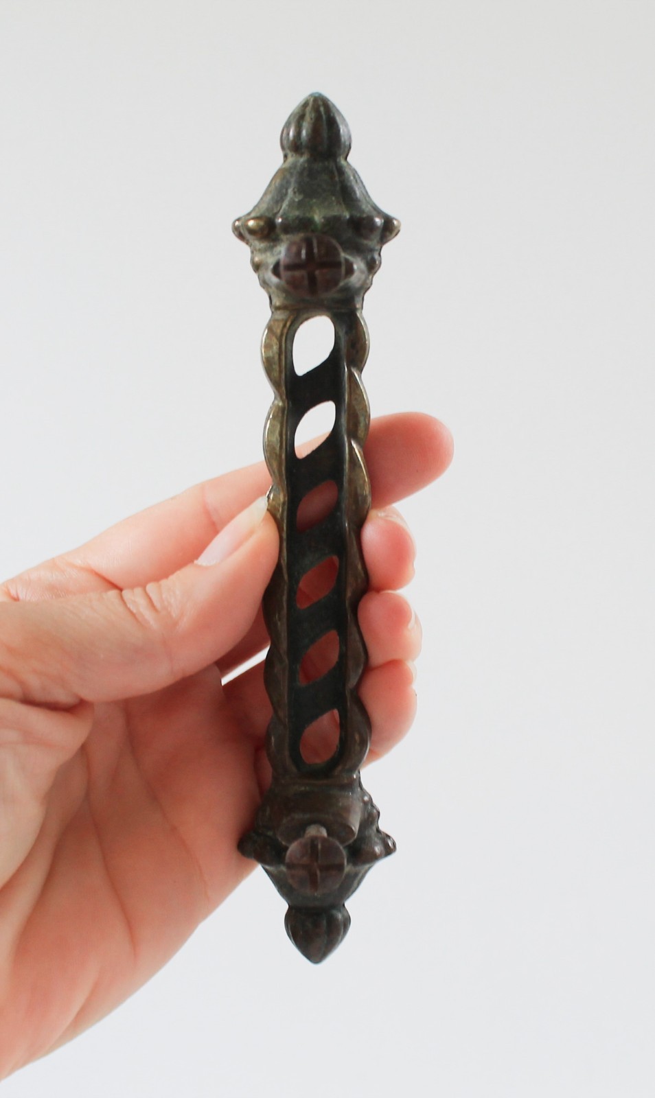 Vintage KBC Neo Classical Twist Brass Drawer Pulls – Set of Four 6″