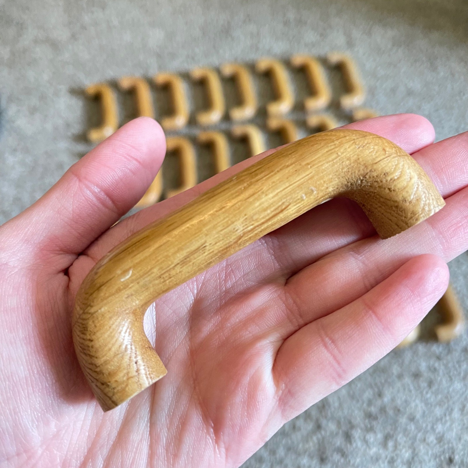 VTG Lot of 32 Wooden Drawer Handle Pull Tan Orange Color Cottage Natural Oak 3.5
