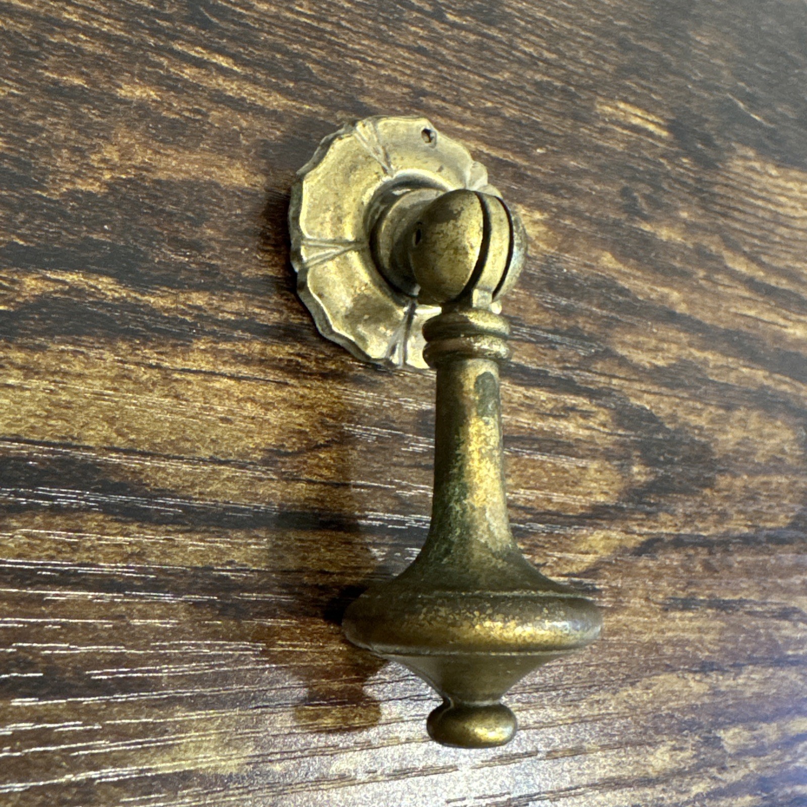 Drexel Esperanto Drawer Pull Teardrop Brass Dresser Handle Backplate Vintage MCM