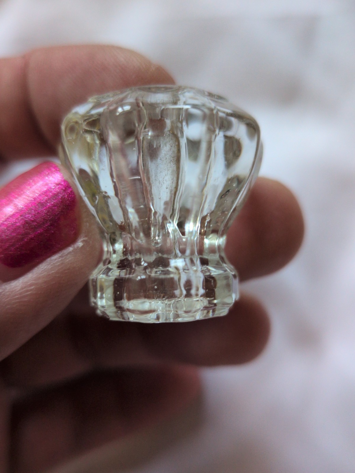 Lot Of 11 Vintage Clear Glass Dresser Pull Knobs Ten Facet