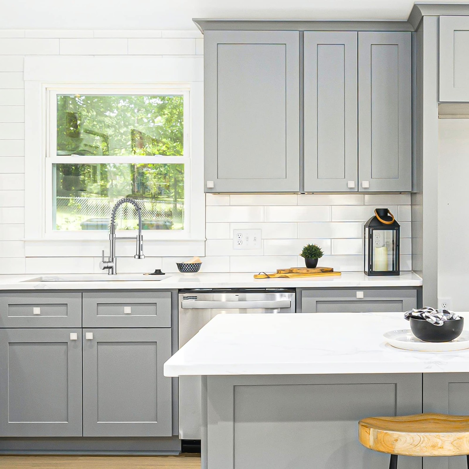 Cabinet Knobs Brushed Nickel Square Knobs for Cabinets and Drawers Cabinet Ha…