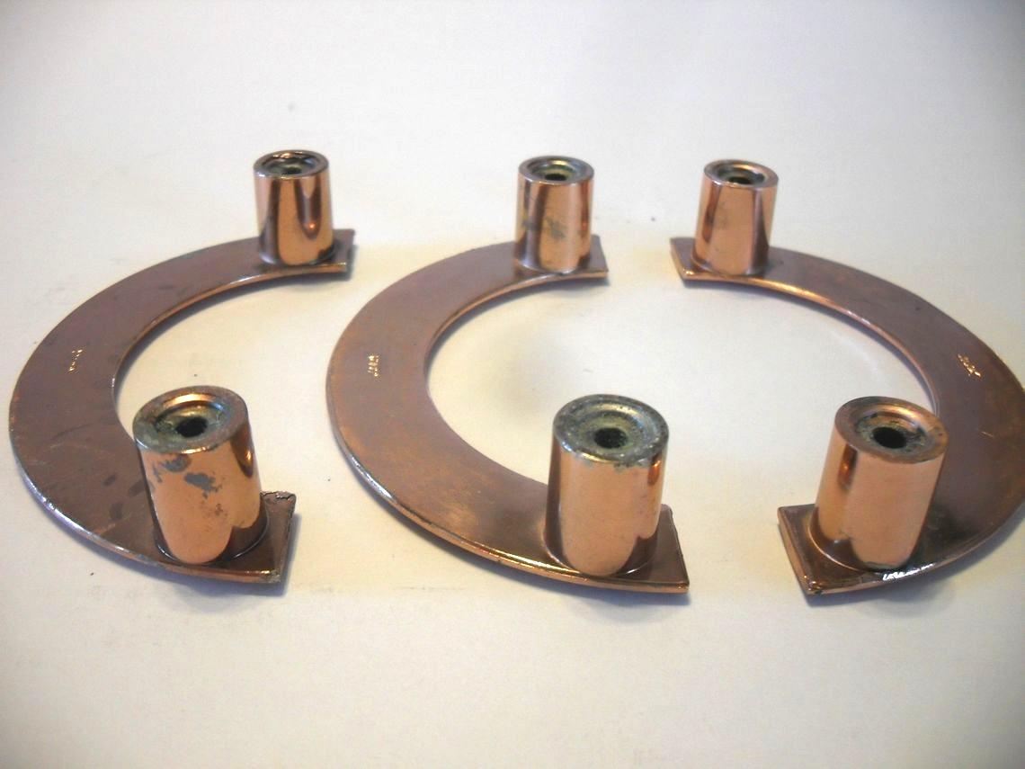 Three Vintage Copper Curved Drawer Pulls Smile Shaped Cabinet Door Handles Ajax