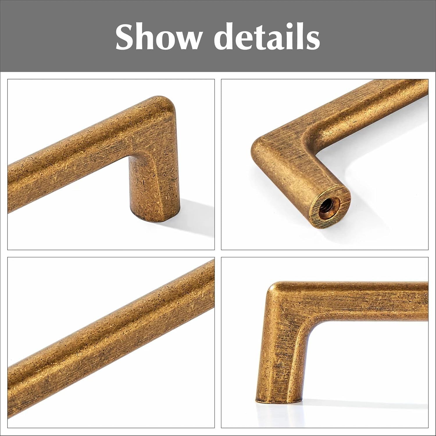 Khtumeware 10 Pack Vintage Antique Brass Cabinet Pulls 3.5 Inch89Mm Hole