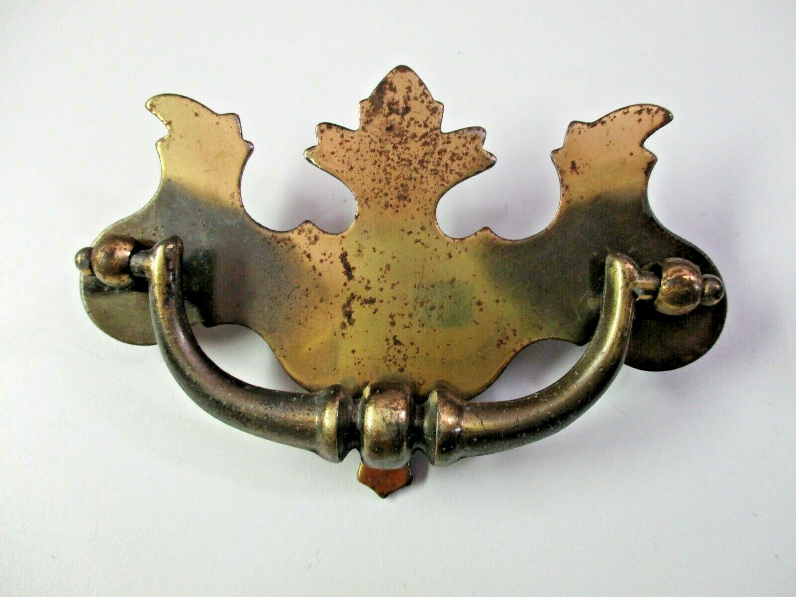 Drop Bail Pull Handle 1930s Antique English Brass 3″ Centers Chippendale 1 Vtg