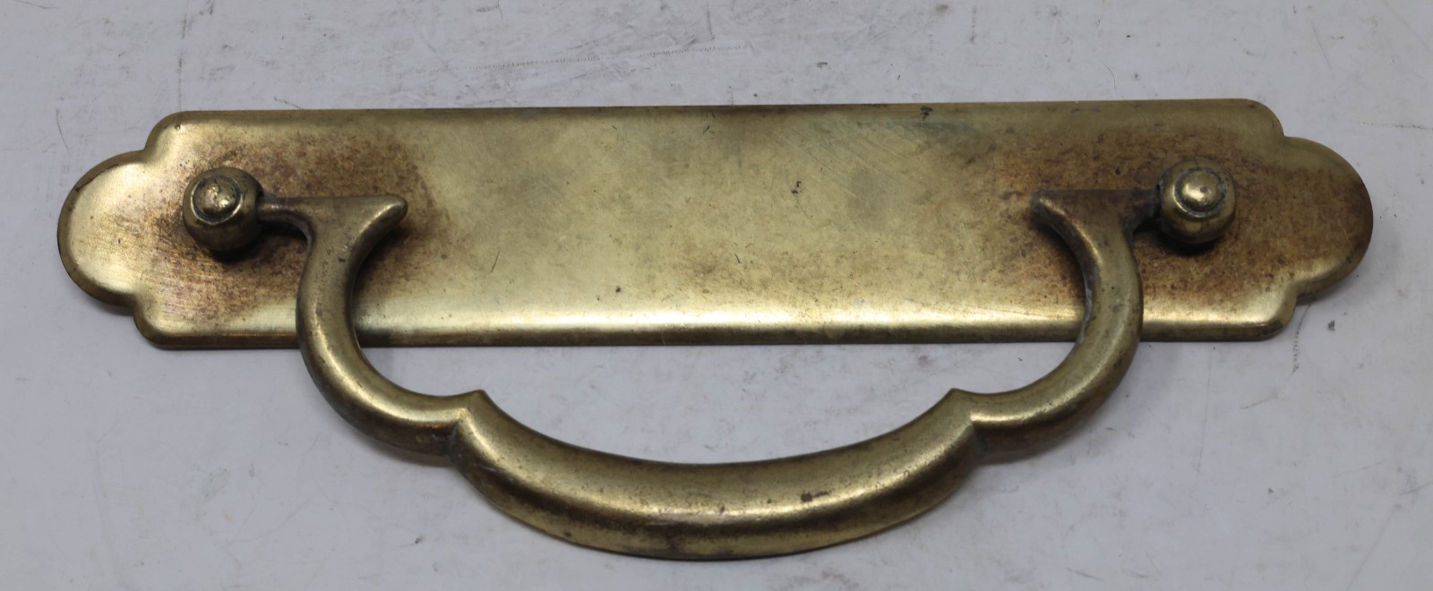 Vintage Large Brass Drawer Pull Handle 8″ Wide x 1.5″ Tall 5.75″ CTC