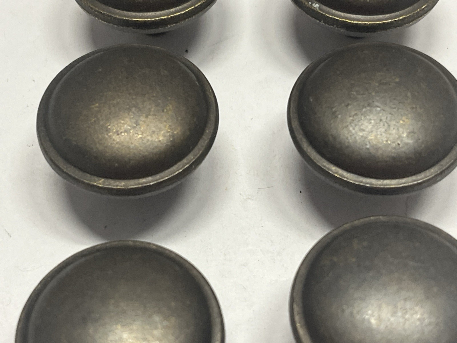 Vintage Lot (6) NOS KBC Heavy Round Dark Antique Bronze Drawer/Cabinet Knobs