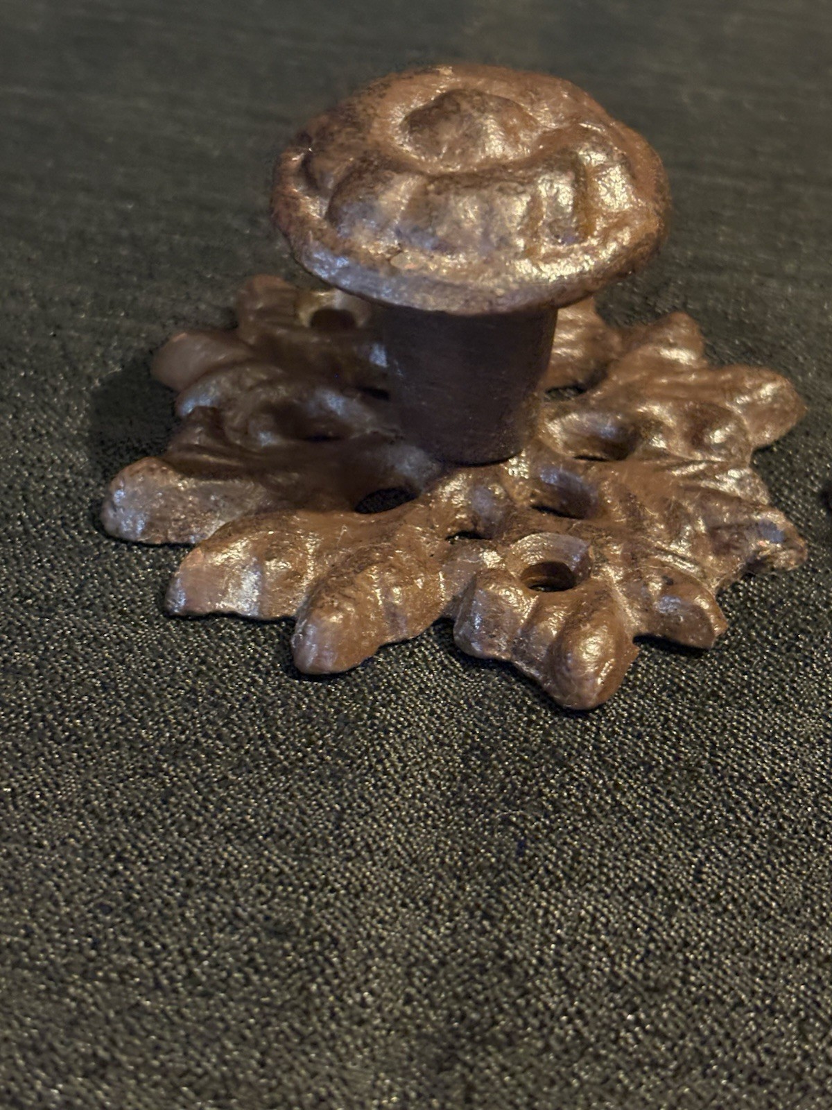 2- Rustic Leaf Cast Iron Drawer Pull 3″ wide