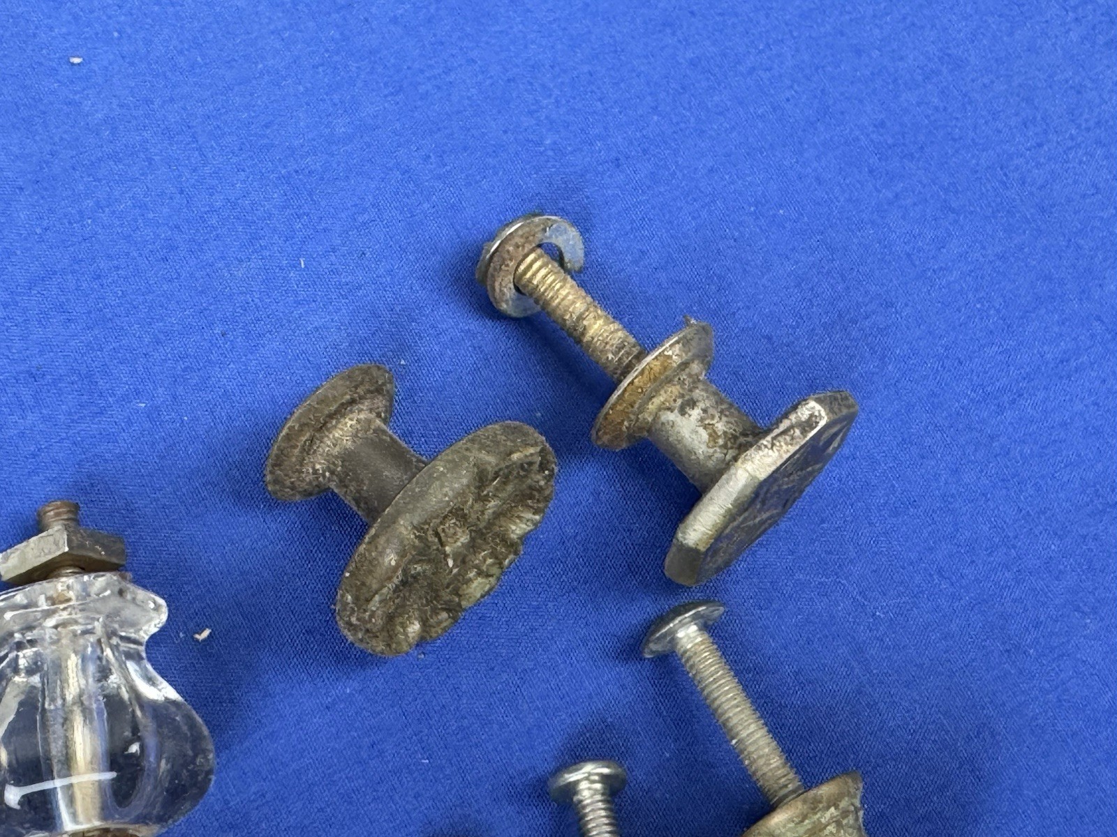 21 Antique & Vintage Pull Knobs, Door or Drawer, Metal (Tin, Steel), Glass, Wood