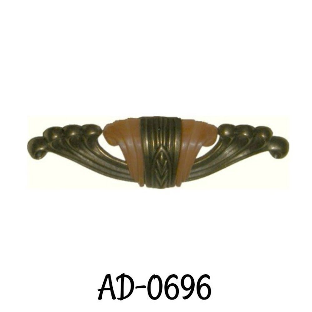 Waterfall Style Drawer Pull bakelite tortoise shell antique brass Vintage Old