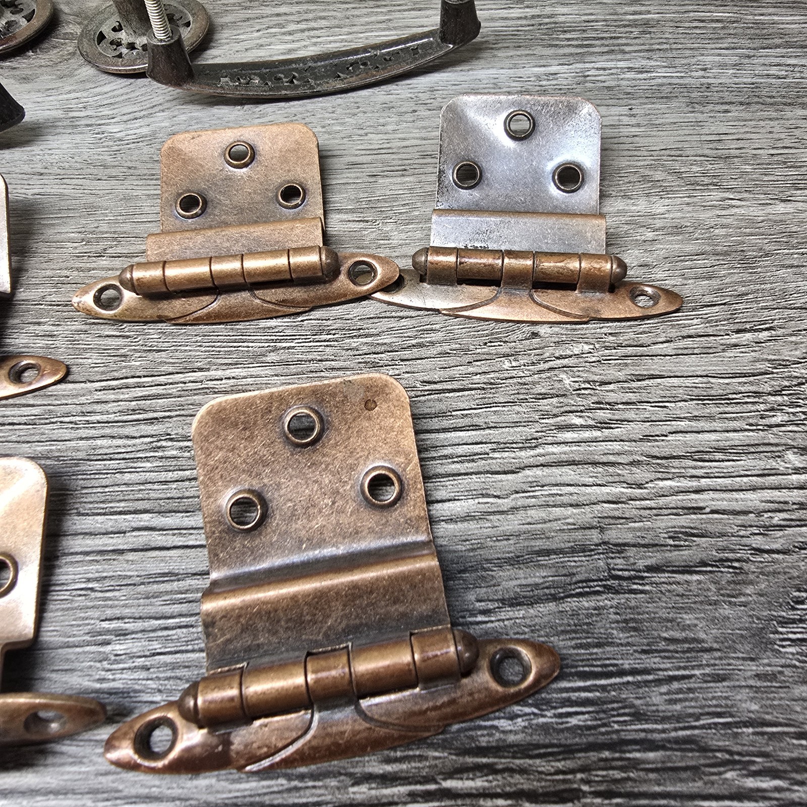 Vintage Ajax USA Furniture Hardware Set Hinges Pulls Knobs D-195824