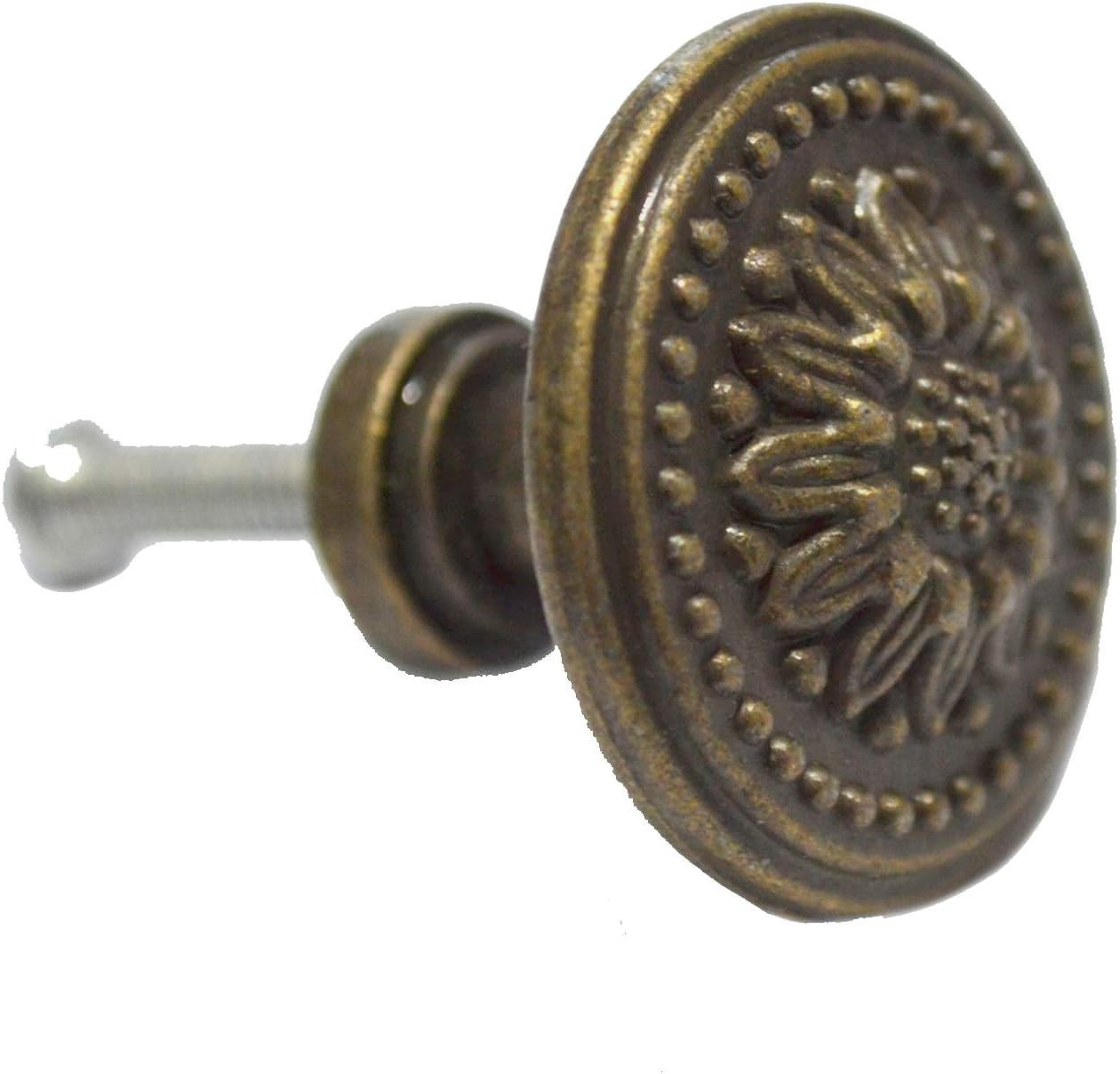 8 Pcs round Bronze Knobs Antique Drawer Handles Vintage Decorative Floral Pulls