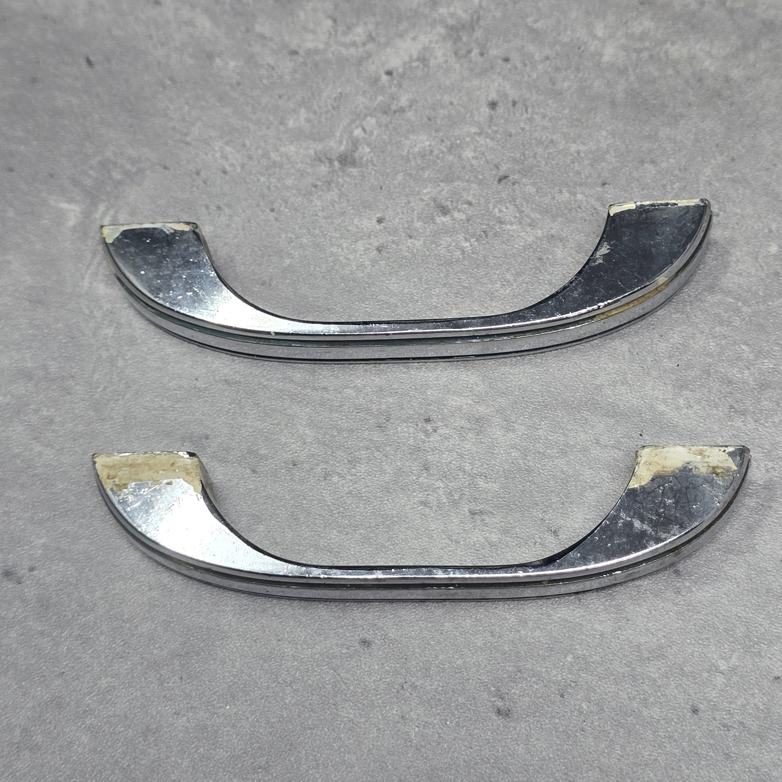 1920s Chrome Drawer Pulls Cabinet Art Deco Architectural Salvage 3″ Centers