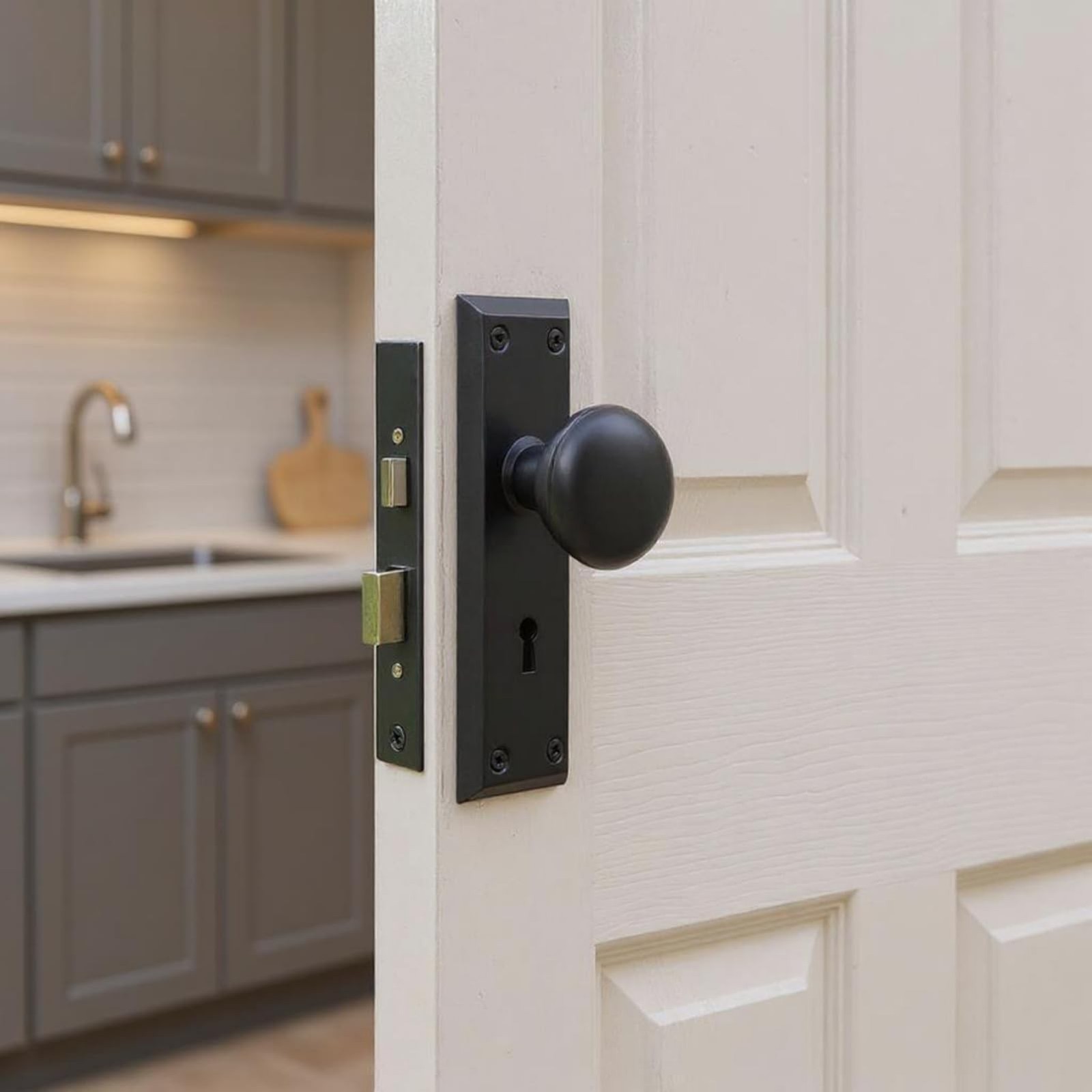 4 Pack Vintage Mortise Lock Set for Interior Doors – Antique Door Knobs wi