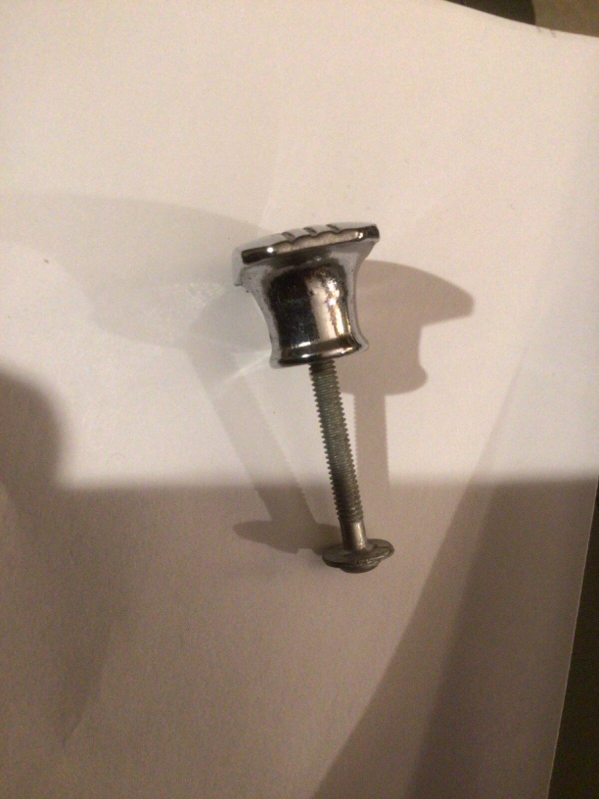 1950’s Vintage Chrome Lined Rectangular Draw Knob NEW
