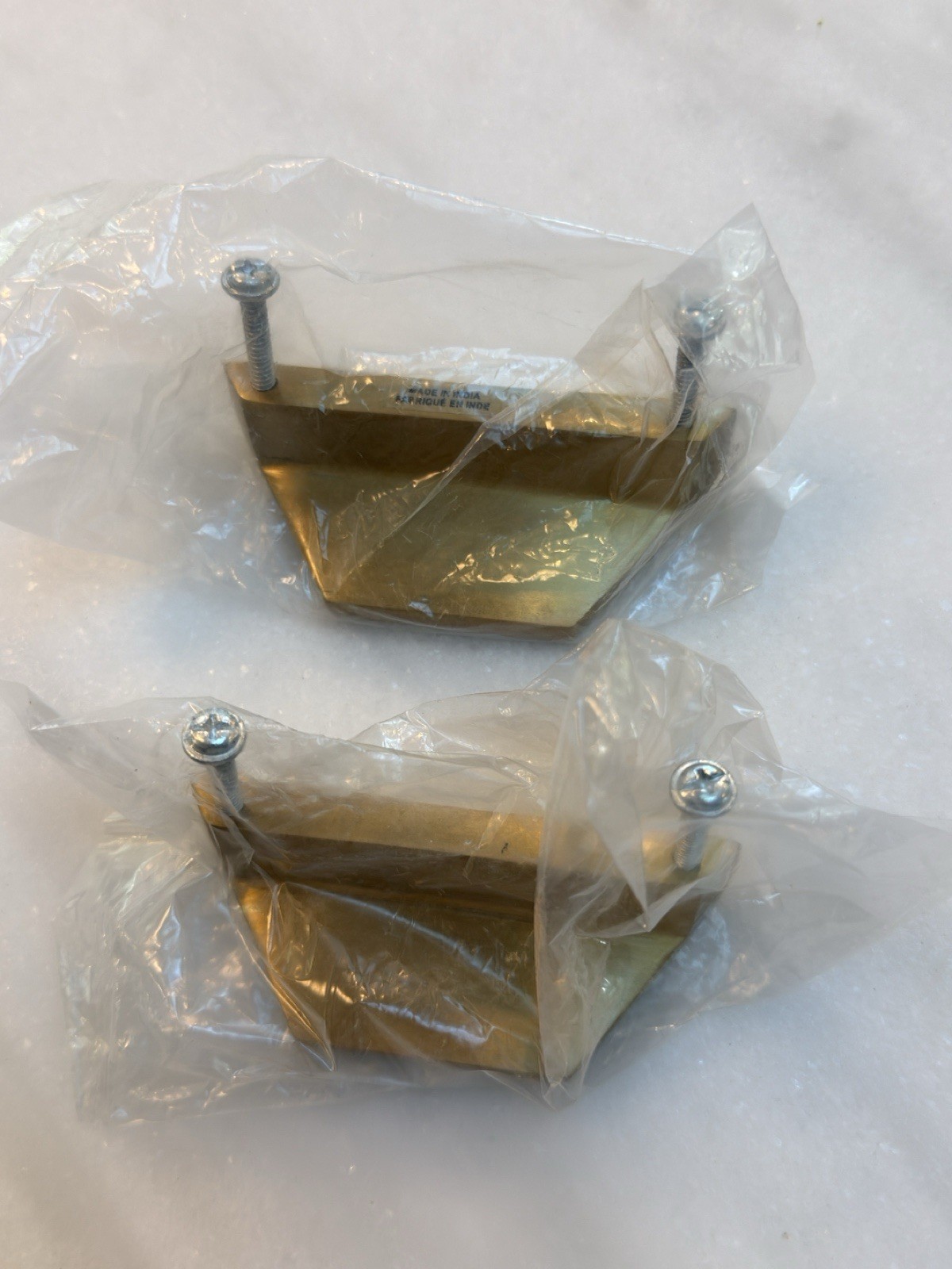 Anthropologie Textured Full Brass Drawer Handles Geometric Braided Lot Of 2