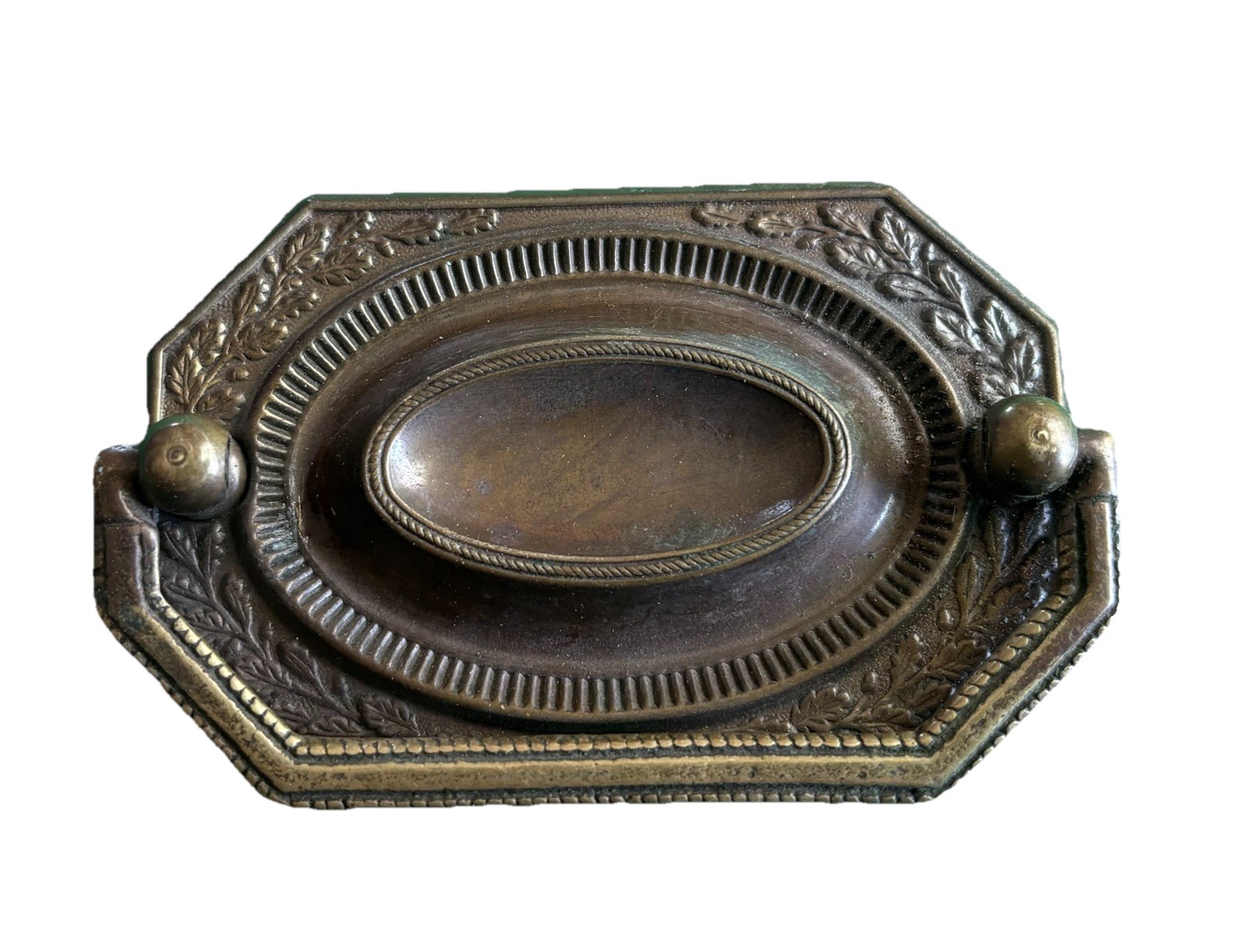 Hepplewhite Chippendale Hexagon Brass Antique Hardware Drawer Pull 2 3/4”centers