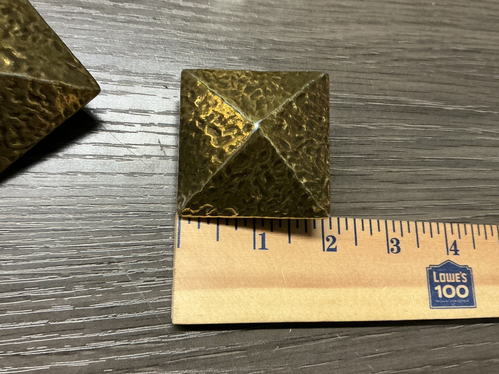 4 Antique 2” Rectangular Pyramid Knob Drawer Pull Handle brass savage (46