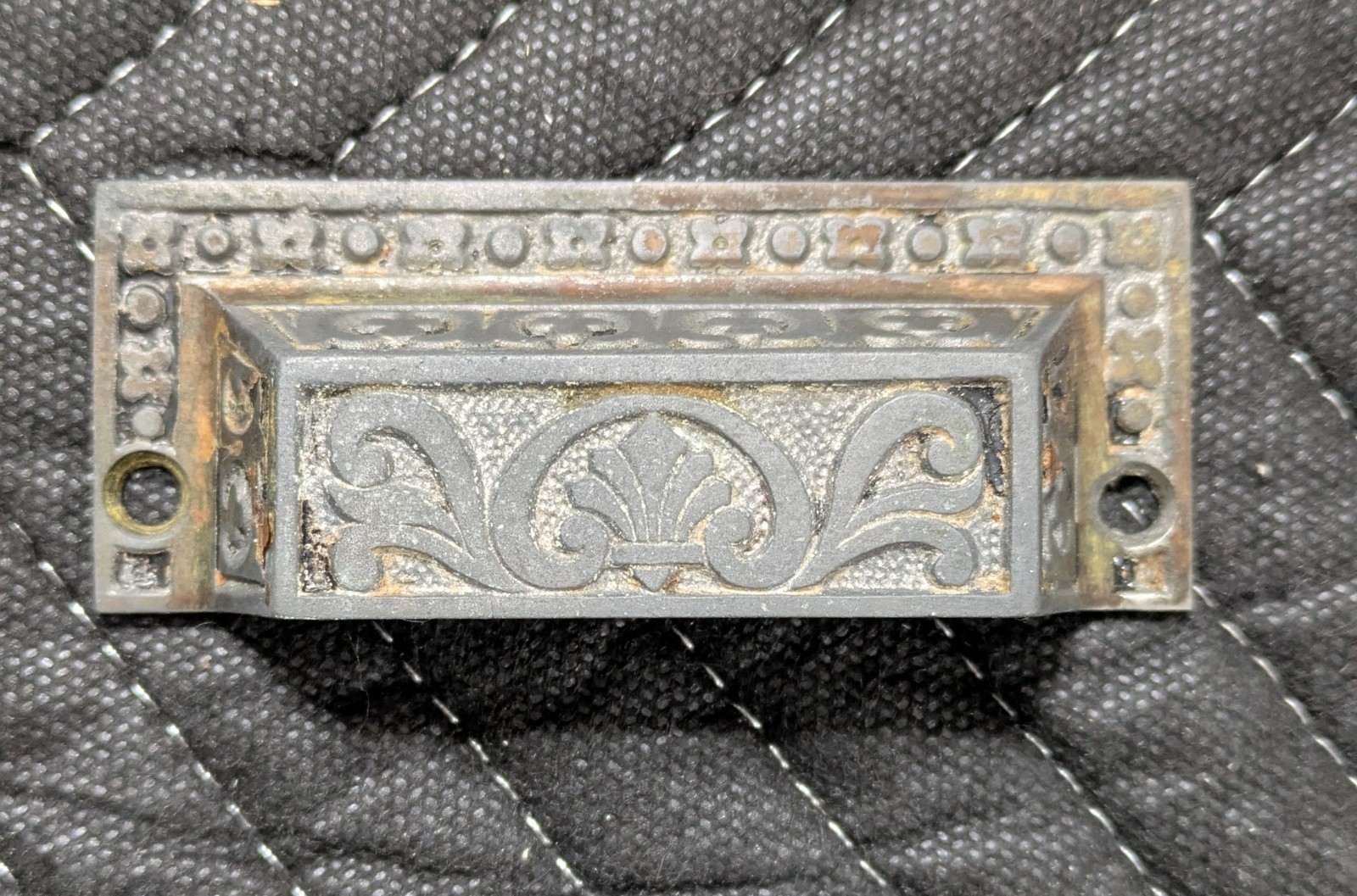 Antique Vintage Cast Iron Drawer Pull Eastlake Victorian Architectural Salvage