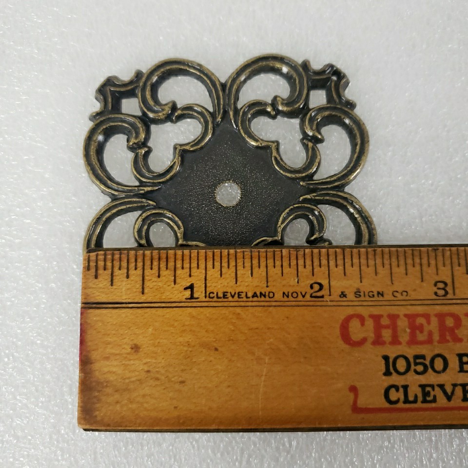 Vintage Ajax Ornate Backplate Copper Color Back Plate Furniture Cut Out 2.5″