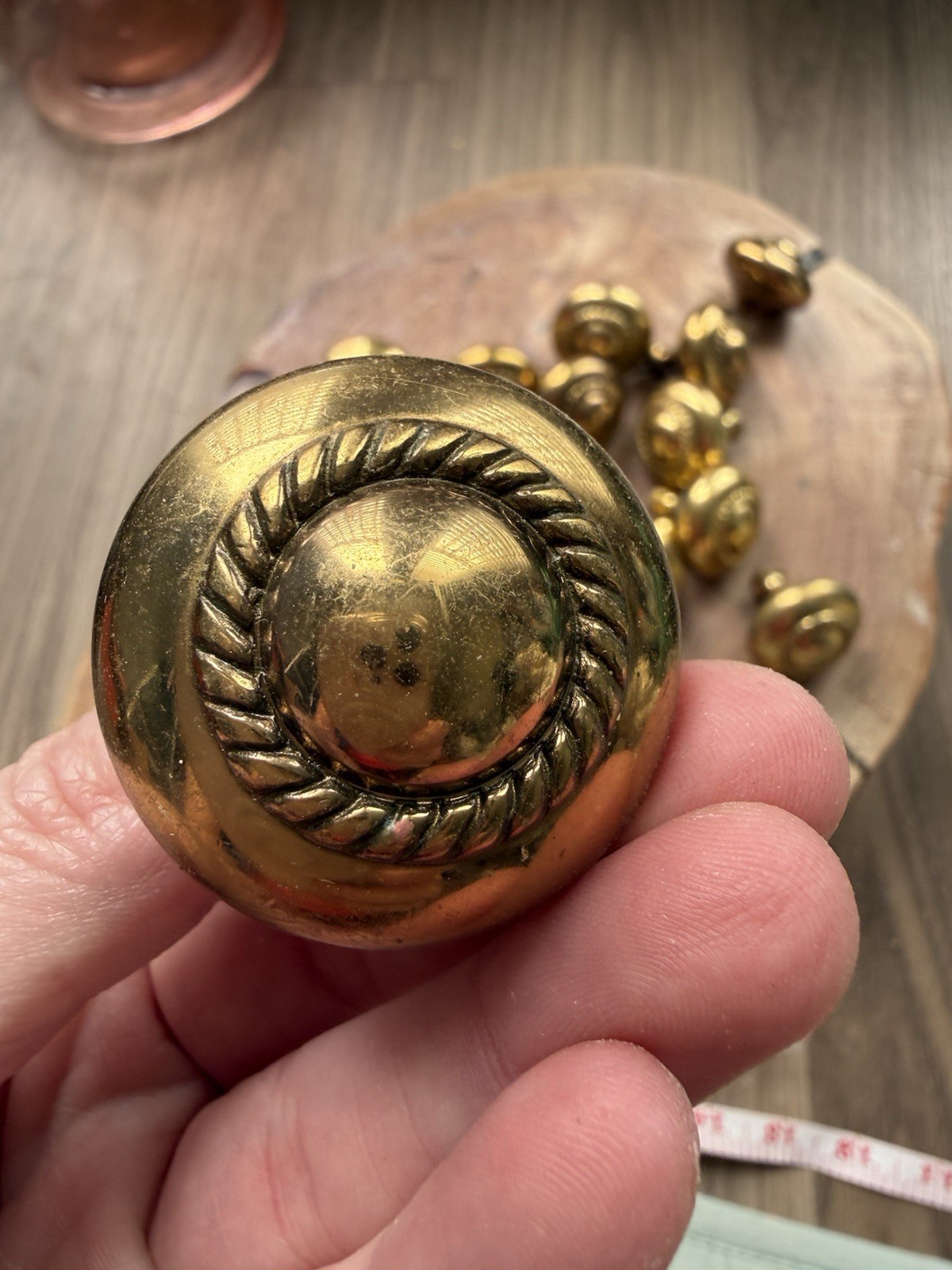 Lot of 16 Vintage Brass Cabinet Drawer Knobs 1.5”