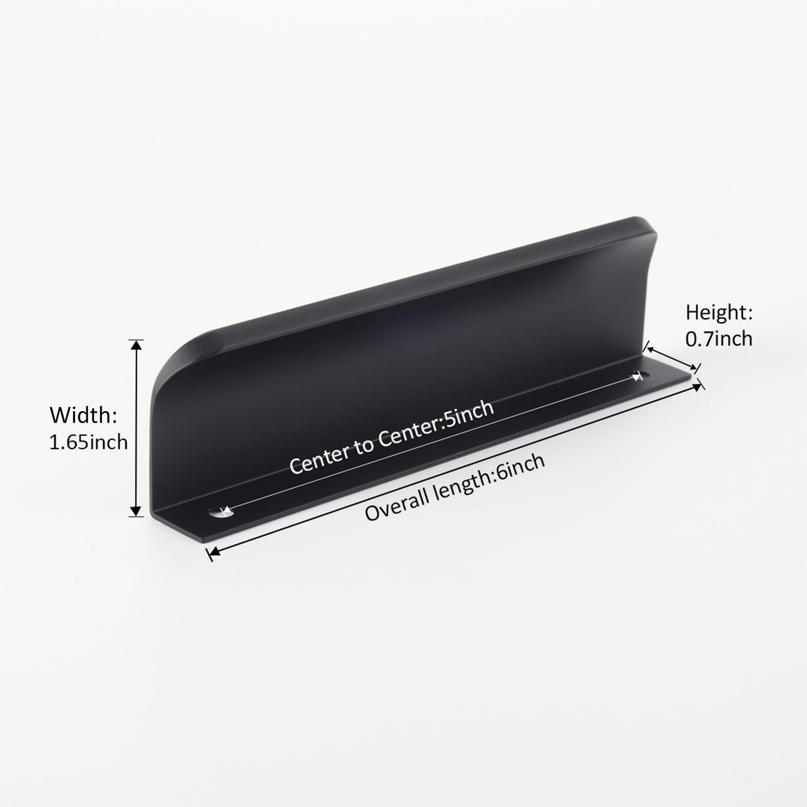 Sunlithor Edge Matt Black Finger Pull For Cabinets Kitchen Concealed Drawer