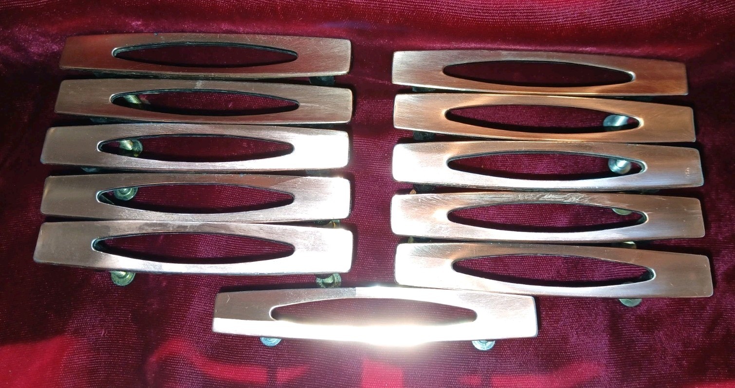 LOT 2 – Eleven MCM AJAX Nordic Modern Copper Drawer Door Pull Handle 3” Center